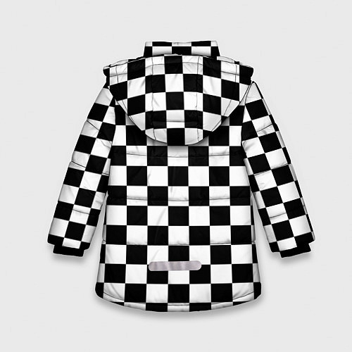 Зимняя куртка для девочки Chess Squares Cubes / 3D-Черный – фото 2