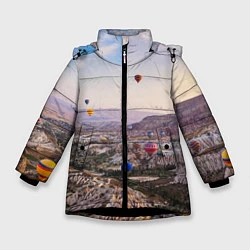 Куртка зимняя для девочки Воздушные Шары!, цвет: 3D-черный