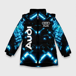 Куртка зимняя для девочки Audi Neon, цвет: 3D-черный