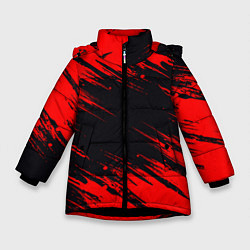 Зимняя куртка для девочки Красная краска брызги