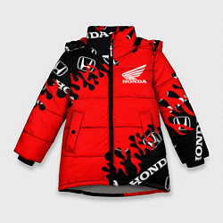 Зимняя куртка для девочки Honda нарисованный огонь