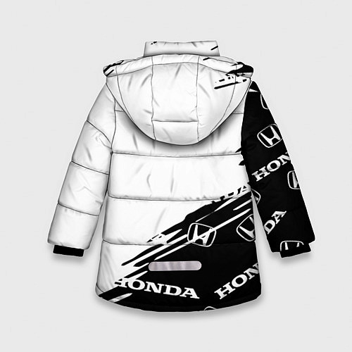 Зимняя куртка для девочки Honda sport pattern / 3D-Черный – фото 2