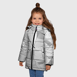 Куртка зимняя для девочки БЕЛАЯ БРОНЯ СЕРАЯ БРОНЯ БЕЛЫЕ ПЛИТЫ, цвет: 3D-светло-серый — фото 2