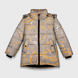 Куртка зимняя для девочки Небесная механика, цвет: 3D-черный