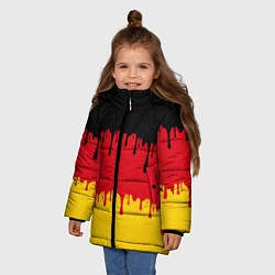 Куртка зимняя для девочки Флаг Германии потёки, цвет: 3D-черный — фото 2