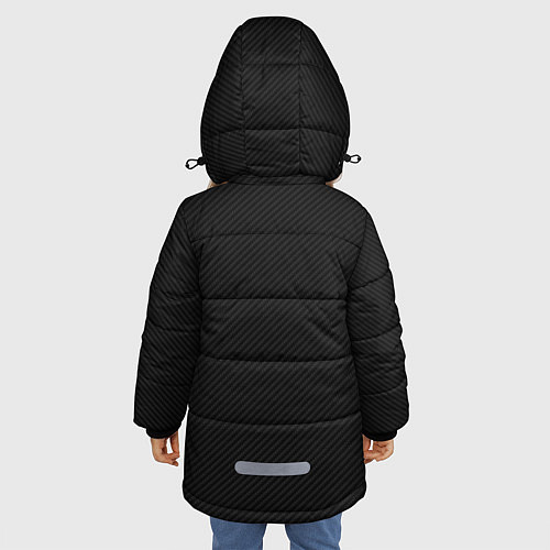 Зимняя куртка для девочки BMW LOGO CARBON ЧЕРНЫЙ КАРБОН / 3D-Светло-серый – фото 4