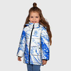 Куртка зимняя для девочки Volkswagen фольксваген АВТО, цвет: 3D-светло-серый — фото 2