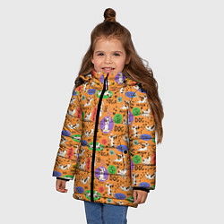 Куртка зимняя для девочки Собачья Йога, цвет: 3D-светло-серый — фото 2