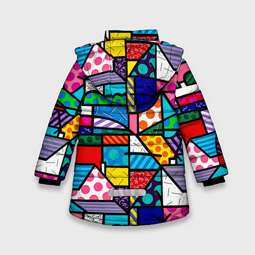 Зимняя куртка для девочки Ромеро Бритто красочный узор / 3D-Черный – фото 2