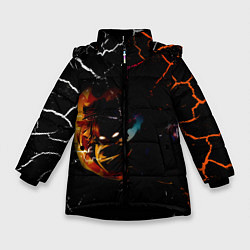 Куртка зимняя для девочки КЛИНОК РАССЕКАЮЩИЙ ДЕМОНОВ Зеницу Агацума, цвет: 3D-черный