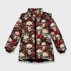 Зимняя куртка для девочки Кровавые Черепа Skulls