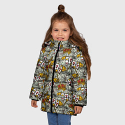 Куртка зимняя для девочки Джекпот Jackpot, цвет: 3D-светло-серый — фото 2