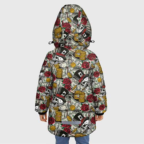 Зимняя куртка для девочки Азартные Игры Казино / 3D-Красный – фото 4