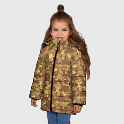 Куртка зимняя для девочки Творческий камуфляж в военном стиле, цвет: 3D-светло-серый — фото 2