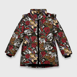 Куртка зимняя для девочки Мафия Mafia, цвет: 3D-черный