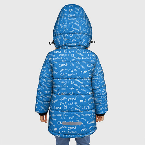 Зимняя куртка для девочки Языки Программирования Programmer / 3D-Светло-серый – фото 4