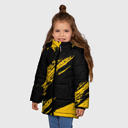 Куртка зимняя для девочки BLACK AND YELLOW GRUNGE ГРАНЖ, цвет: 3D-черный — фото 2