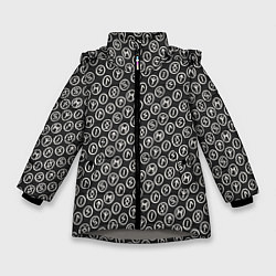 Зимняя куртка для девочки Рунический алфавит паттерн