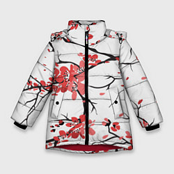 Зимняя куртка для девочки Распустившиеся цветы