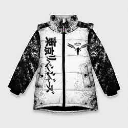 Куртка зимняя для девочки Токийские мстители Tokyo Revengers logo, цвет: 3D-черный