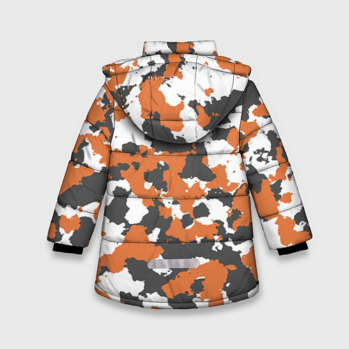 Зимняя куртка для девочки Orange Camo / 3D-Черный – фото 2