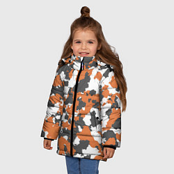 Куртка зимняя для девочки Orange Camo, цвет: 3D-черный — фото 2