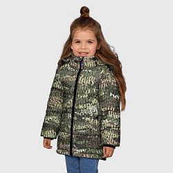 Куртка зимняя для девочки Peace, Love камуфляж, цвет: 3D-светло-серый — фото 2