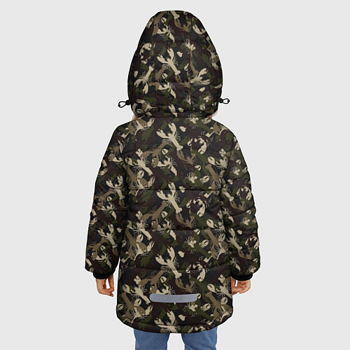 Зимняя куртка для девочки Раки камуфляж / 3D-Светло-серый – фото 4