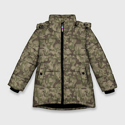Зимняя куртка для девочки Вязаный Лесной Камуфляж