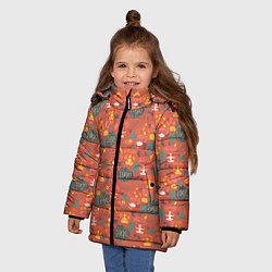 Куртка зимняя для девочки Мне Нравится Йога, цвет: 3D-светло-серый — фото 2