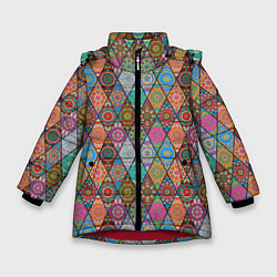 Зимняя куртка для девочки Мандалы Текстура