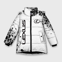 Куртка зимняя для девочки Lexus texture Трещины, цвет: 3D-черный