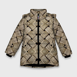 Куртка зимняя для девочки Джутовая плетенка 3D, цвет: 3D-черный