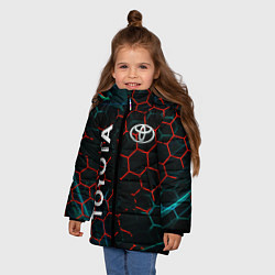 Куртка зимняя для девочки Toyota соты, цвет: 3D-светло-серый — фото 2
