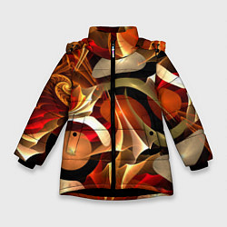 Зимняя куртка для девочки Абстрактные цифровые спирали