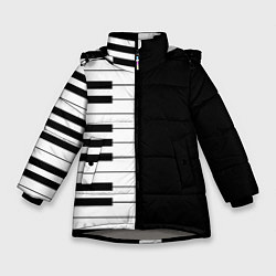 Зимняя куртка для девочки Черно-Белое Пианино Piano