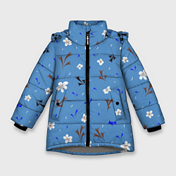 Зимняя куртка для девочки Цветочки мелкие