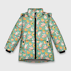 Куртка зимняя для девочки ПАСХАЛЬНЫЙ КРОЛИК, цвет: 3D-светло-серый