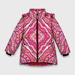 Зимняя куртка для девочки Абстракция Узор розового цвета