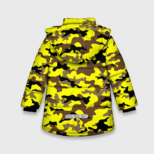 Зимняя куртка для девочки Камуфляж Жёлто-Коричневый / 3D-Черный – фото 2
