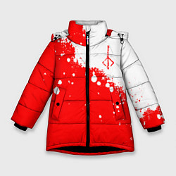 Куртка зимняя для девочки BLOODBORNE HUNTER СИМВОЛ ОХОТНИКА, цвет: 3D-черный