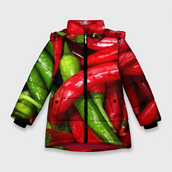 Куртка зимняя для девочки Жгучие перцы, цвет: 3D-красный