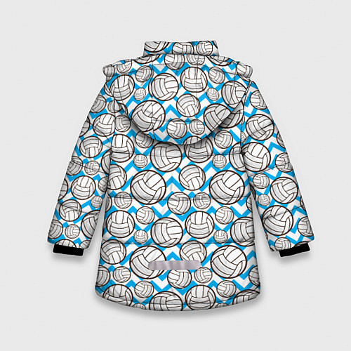 Зимняя куртка для девочки Мячи Волейбольные / 3D-Черный – фото 2