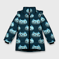 Куртка зимняя для девочки Мордочки котов с эффектом 3d Паттерн, цвет: 3D-черный