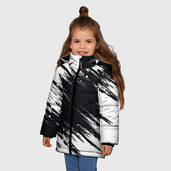 Куртка зимняя для девочки БЕЛАЯ КРАСКА БРЫЗГИ, цвет: 3D-светло-серый — фото 2