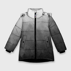 Куртка зимняя для девочки Темный лес - туман, цвет: 3D-черный