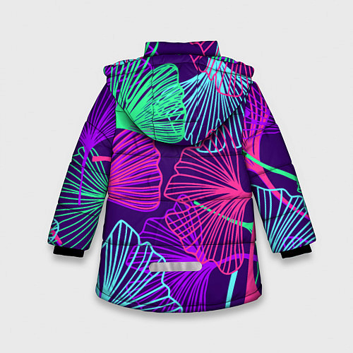 Зимняя куртка для девочки Neon color pattern Fashion 2023 / 3D-Черный – фото 2