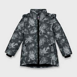 Куртка зимняя для девочки Морские Котики: Черный, цвет: 3D-черный