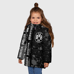 Куртка зимняя для девочки BORUSSIA Брызги, цвет: 3D-черный — фото 2
