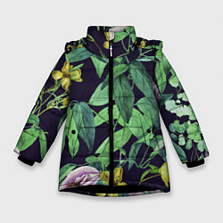 Зимняя куртка для девочки Цветы Ботанические